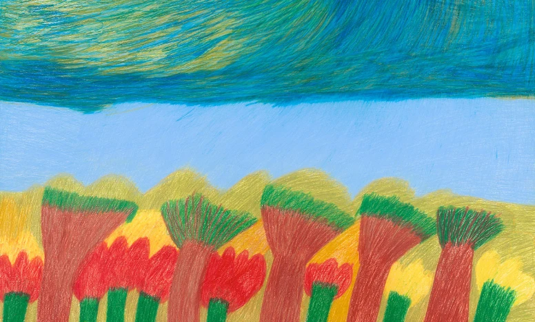 Kunstwerk David Vogelsanger 2 abstrakter Gemälde in bunten Farben