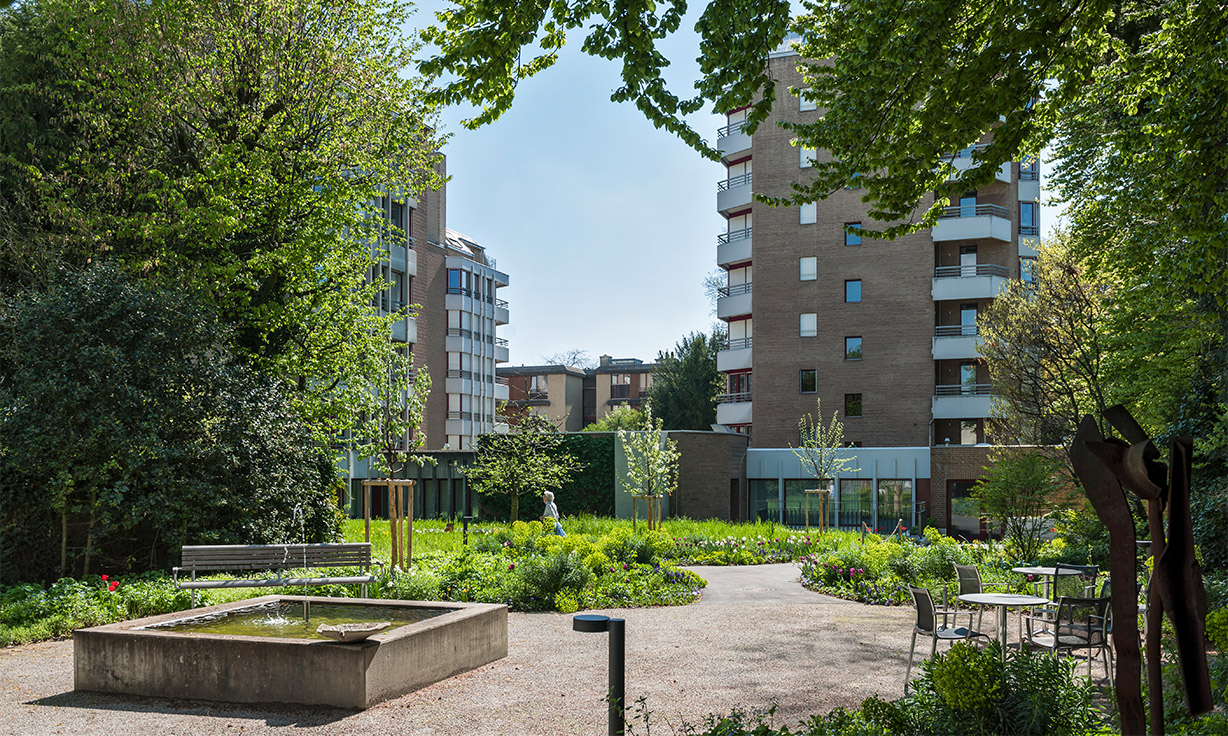 Garten und Wohnhäuser im Dalbehof