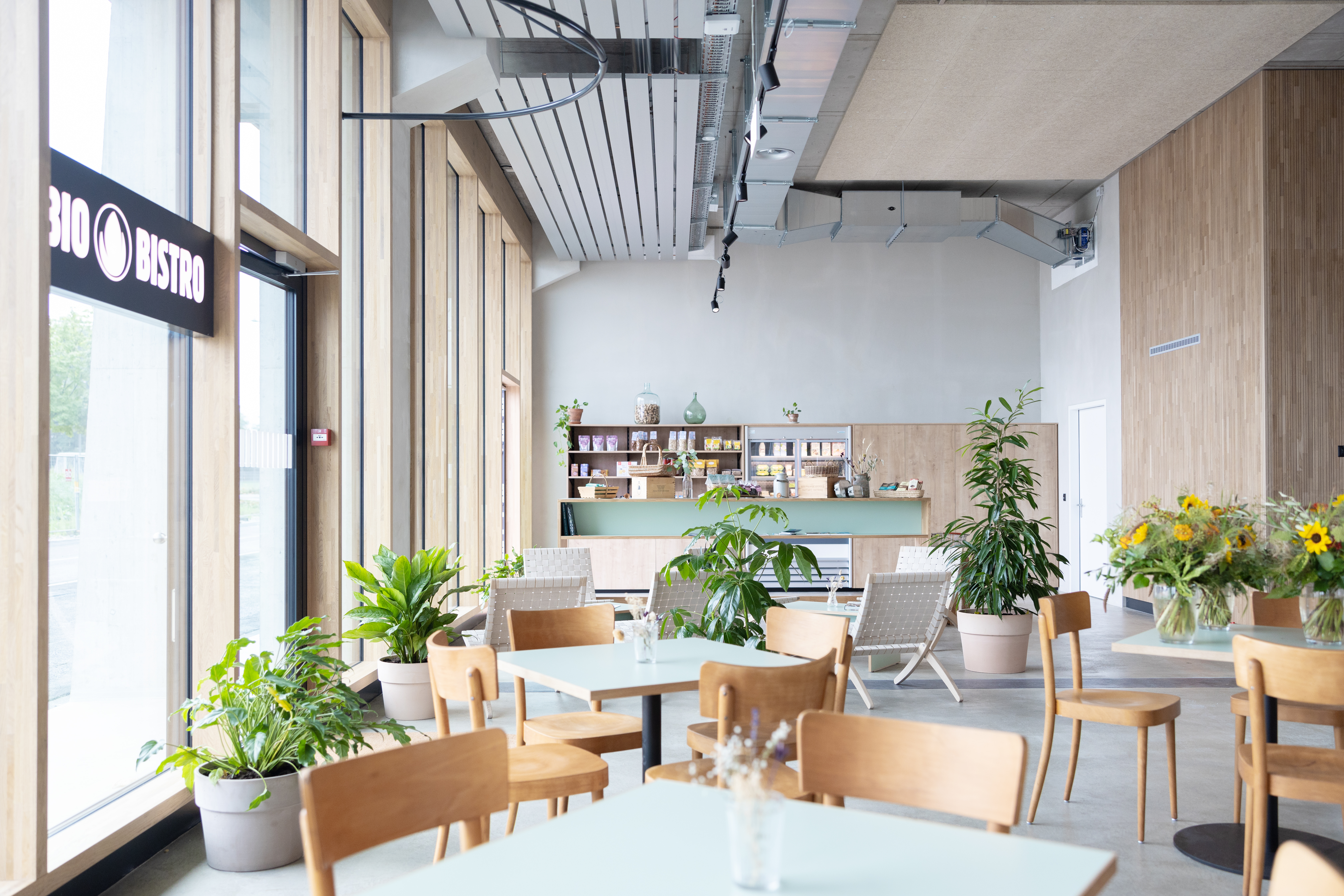 Der Innenraum des Bio Bistro am Bachgraben