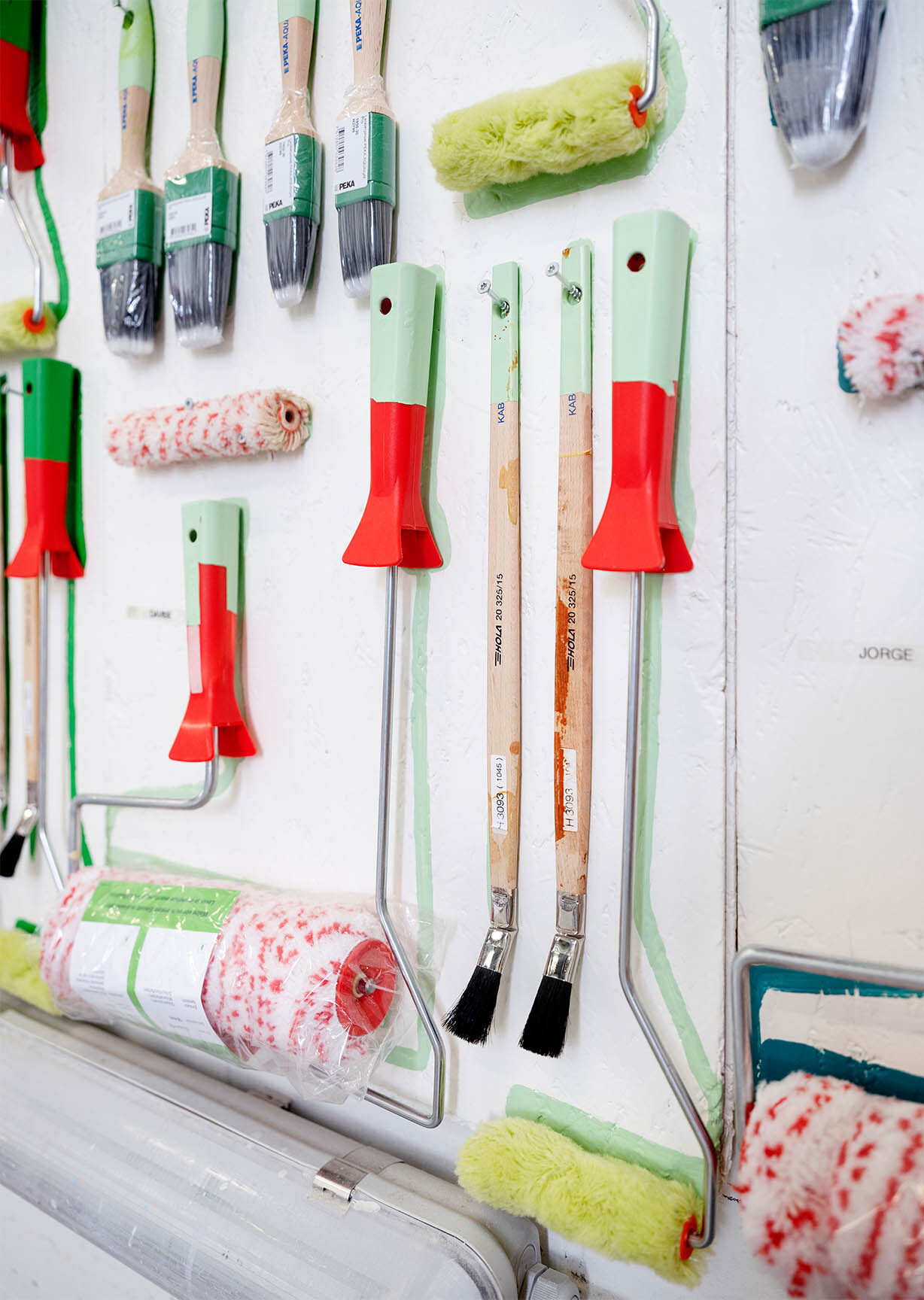 Werkzeugwand Pinsel Nahaufnahme