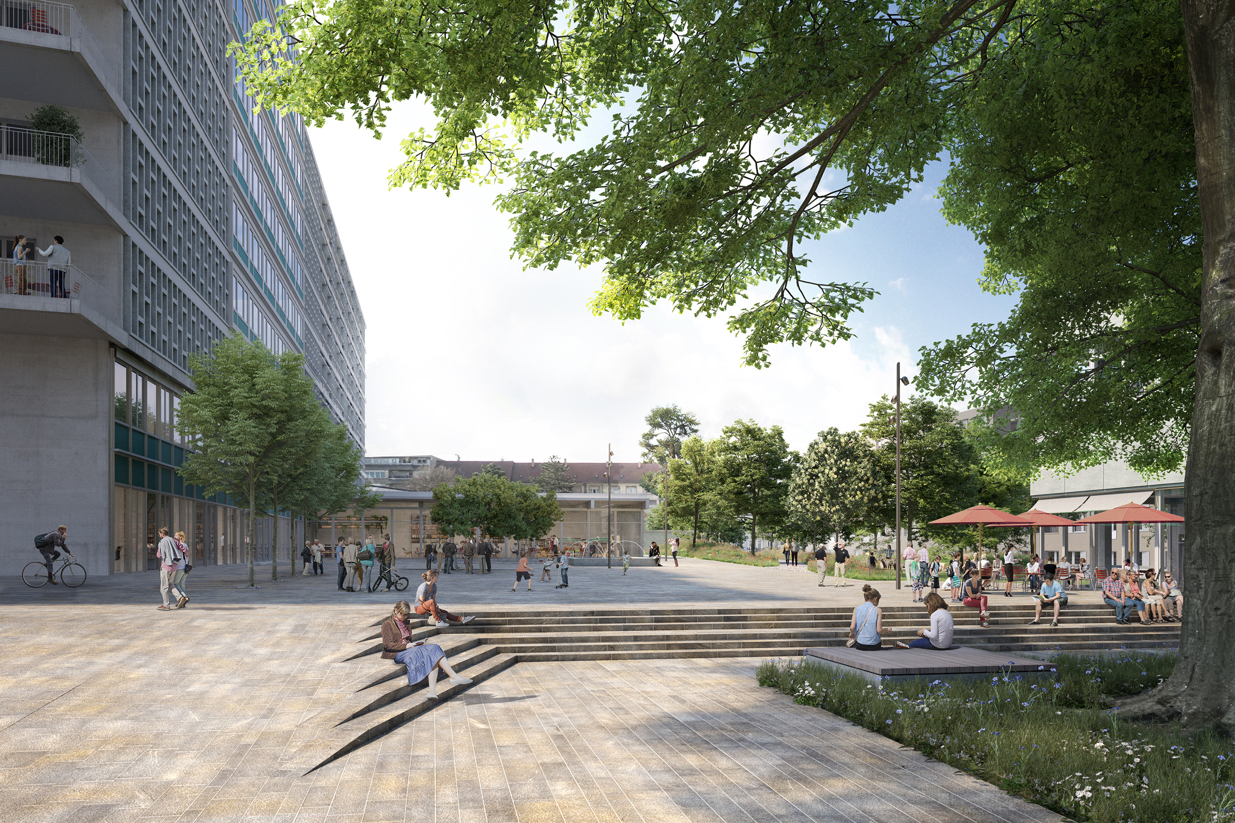 Quartiersplatz vom neuen Westfeld